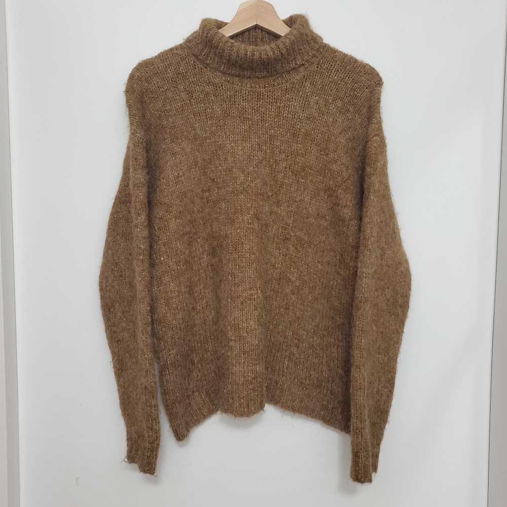 Kaffe Medium Wool Mix Sweater Kasarla Roll Neck Pullover Brown Knit Turtleneck - Picture 2 of 16